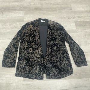Jeri Marque Small Blazer Black/Gold Floral Velvet